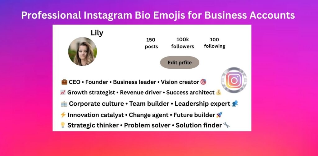 Professional Instagram Bio Emojis