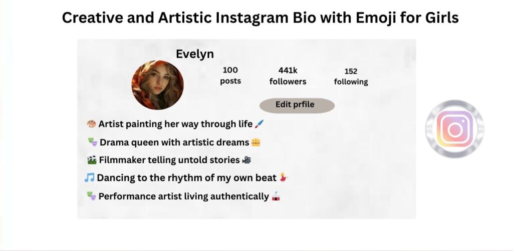 Creative and Artistic Instagram Bio with Emoji for Girls