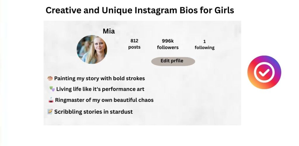 Creative and Unique Instagram Bios for Girls