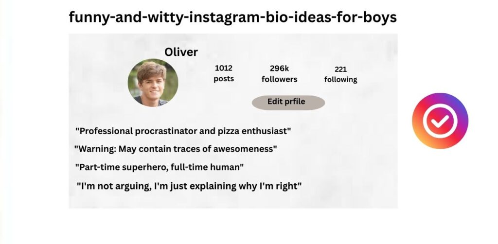 Funny and Witty Instagram Bio Ideas for Boys