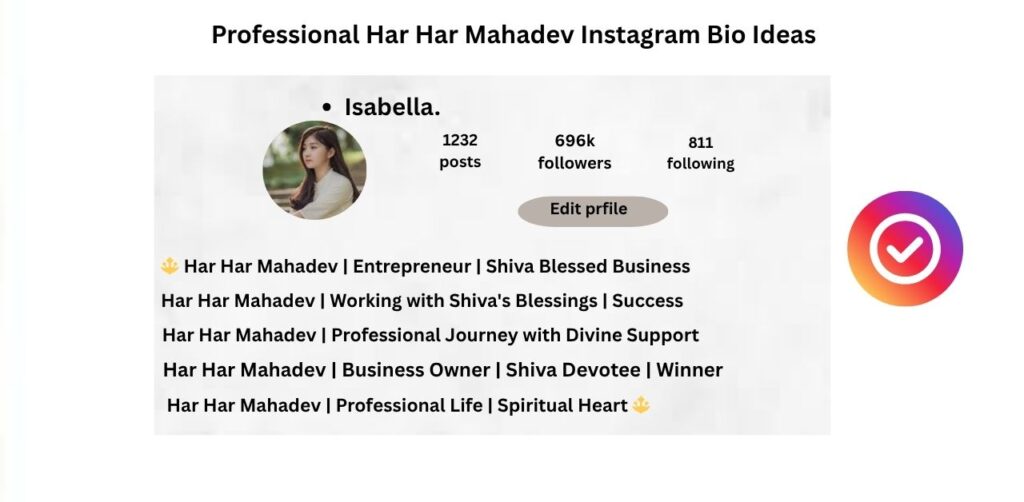 Professional Har Har Mahadev Instagram Bio Ideas
