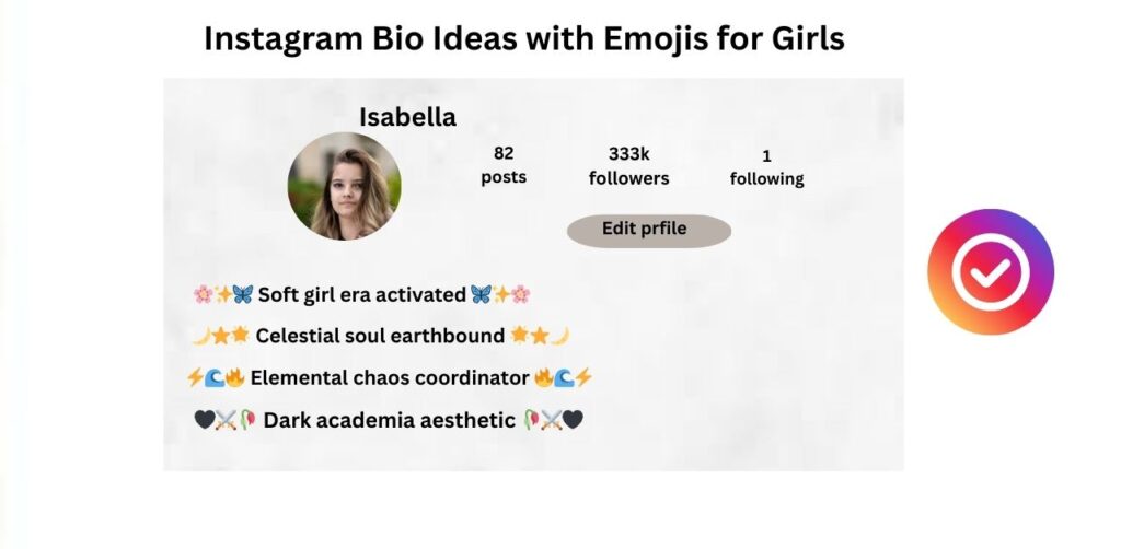 Instagram Bio Ideas with Emojis for Girls