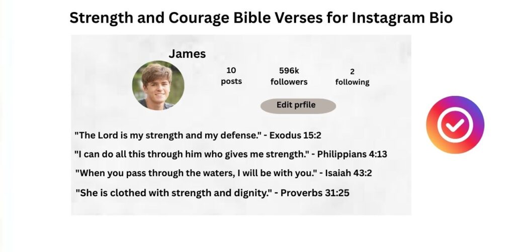 Strength and Courage Bible Verses for Instagram Bio