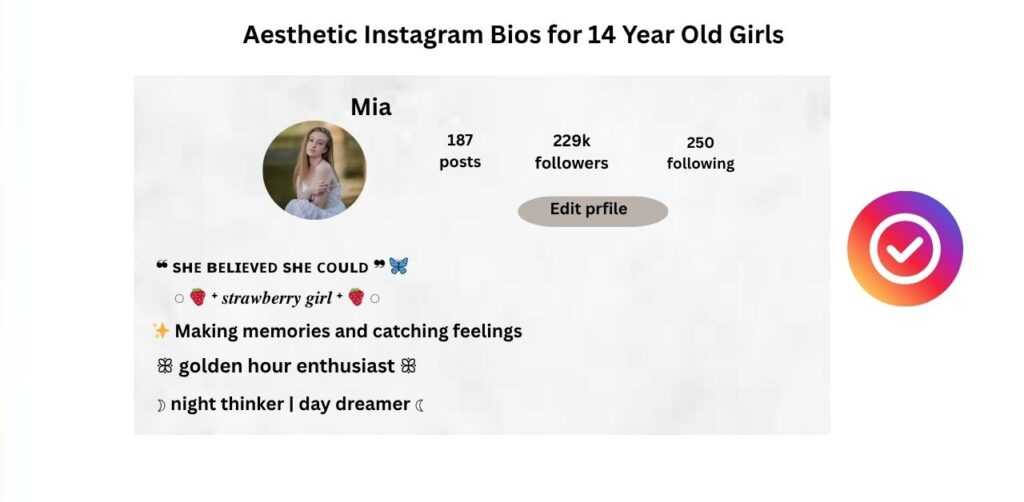 Aesthetic Instagram Bios for 14 Year Old Girls