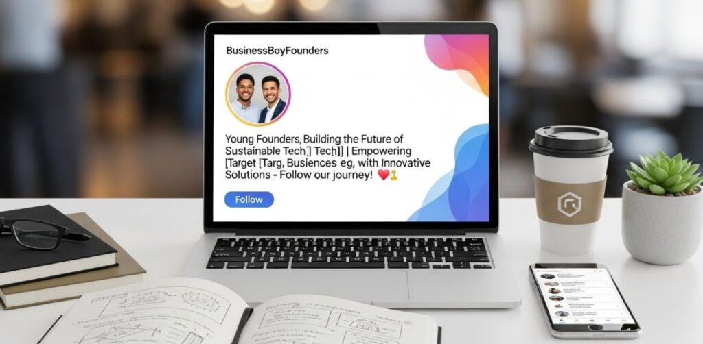 Crafting an Instagram Bio for Business Boy Startup Founders