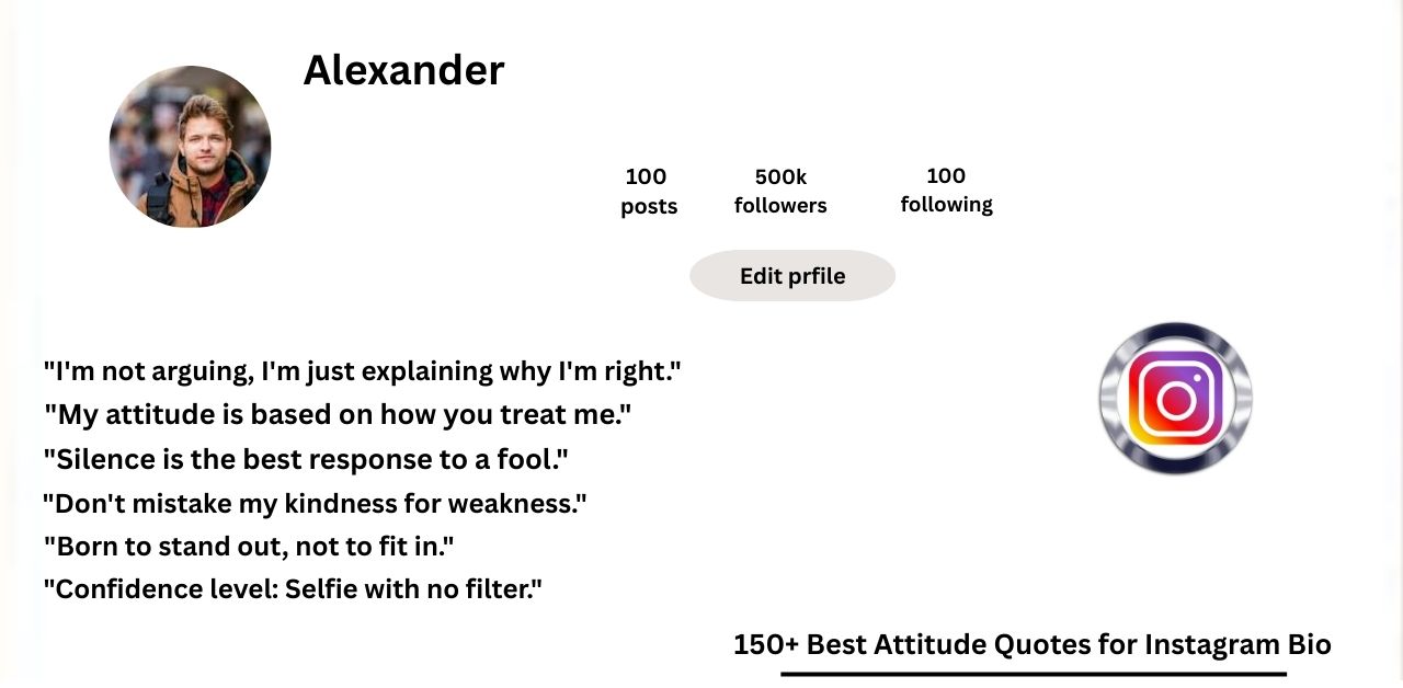 150+ Best Attitude Quotes for Instagram Bio