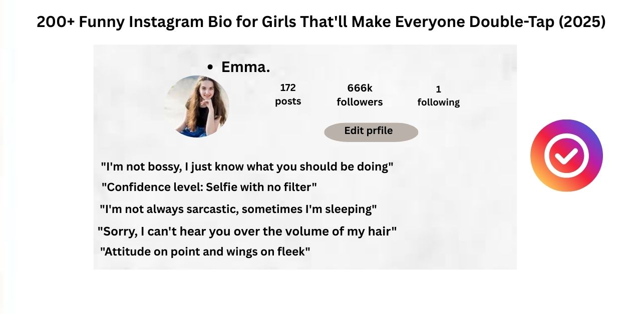 200+ Funny Instagram Bio for Girls