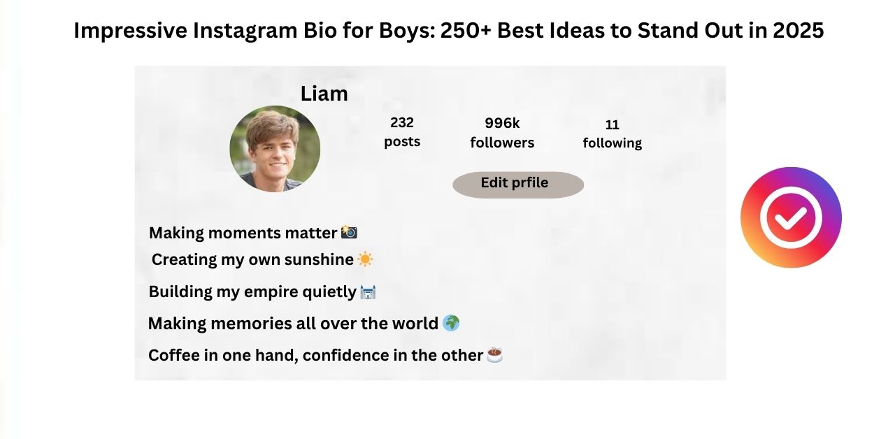 Impressive Instagram Bio for Boys