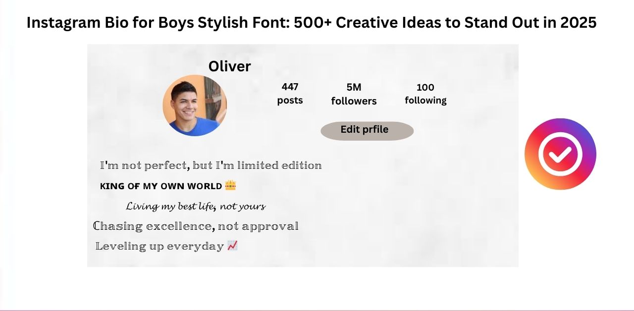 Instagram Bio for Boys Stylish Font